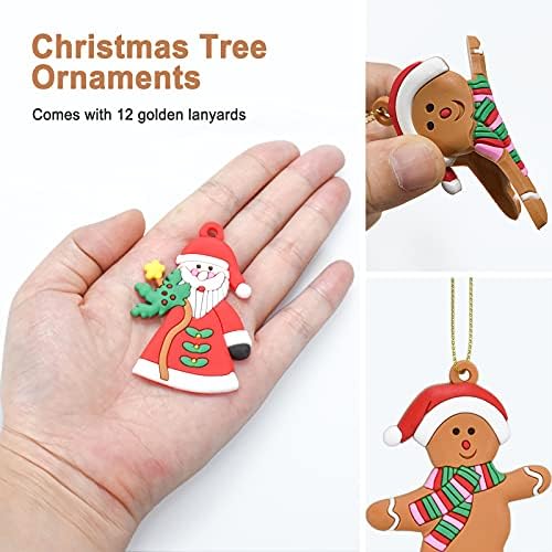 12 kom Gingerbread Man ukrasi za Mini božićno drvce razne Gingerbread figurice ukrasi za božićno