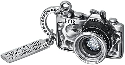 Privjesak za muške kamere Robertdtesta, vintage s925 sterling srebrna kamera privjesak ogrlica, srebrna,