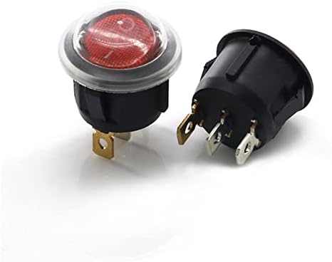 Preklopni prekidač 10kom On / Off okrugli preklopni prekidač LED osvijetljeni Mini crni bijeli crveni plavi 10a 250V / 6A 125V 3-pinski kružni Prekidač za čamac 20MM
