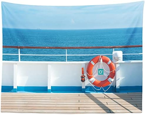 BELECO Cruise Backdrop Fabric 5x3ft cruise ship deck pozadina za Cruise Party Dekoracije Plavo More I nebo okean