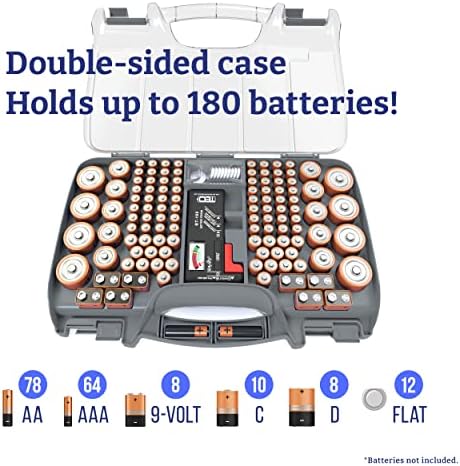 Organizator baterije, Organizator baterije sa testerom, trgovinama i štiti do 180 baterija, zglobni