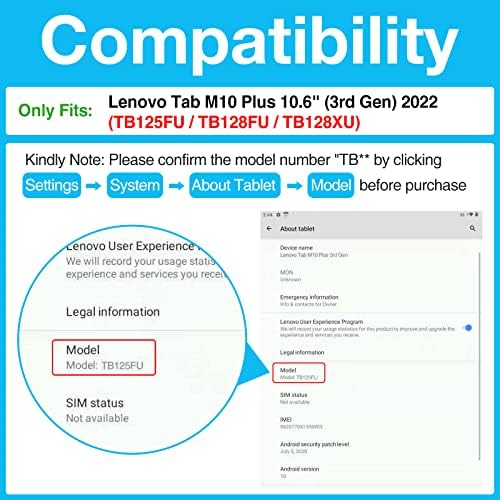 Slučaj Procese za Lenovo Tab M10 Plus 3. Gen 2022 10.6 , otporan na udarce Folio poklopac kućišta za Lenovo Tab M10 plus Gen 3 10,6 inča -teal
