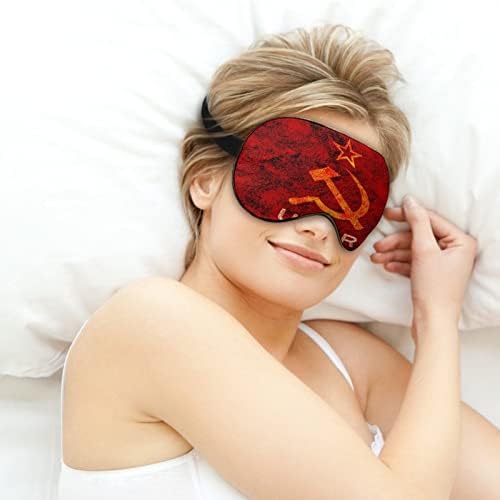 STSR simbol zvijezda čekić i srpski spavanje za spavanje maska ​​Slatka pokrivača sjene očiju s podesivim kaišem za žene muškarci noći