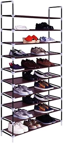 Organizirajte svoje cipele s prenosnim organizatorom netkanog netkanog tkanina - drži do 50 parova - stilski tamno smeđi dizajn s pogodnim ručkom - savršeno rješenje za pohranu cipela