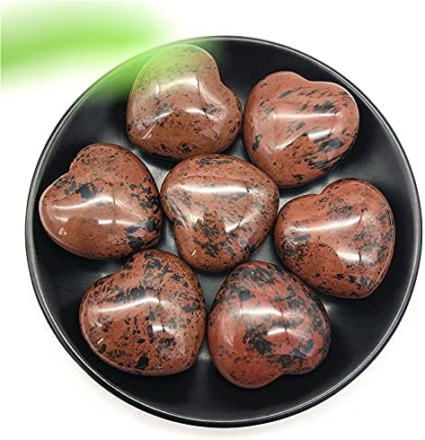 Binnanfang AC216 1pc Prirodni crveni obsidian u obliku srca u obliku srčanog uređenog kamena zacjeljivanje ukras poklon prirodno kamenje i minerali Kristali zacjeljivanje