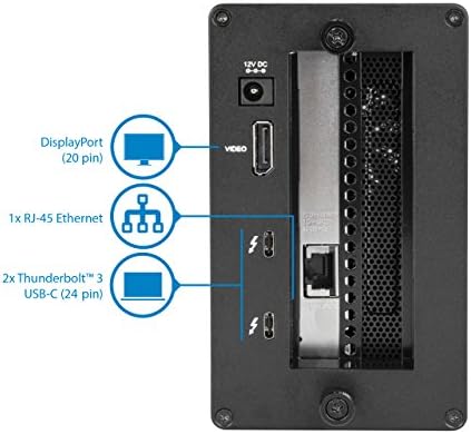 Starch.com Thunderbolt 3 do 10 GBE NIC - 1 port - Vanjski PCIe kućište / šasija plus kartica - s portom DisplayPort monitora