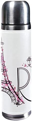 Izolirana boca za vodu, termos za toplu piću, Pariz Purple Tower Eiffel, kafe Termos Boca vode od nehrđajućeg čelika