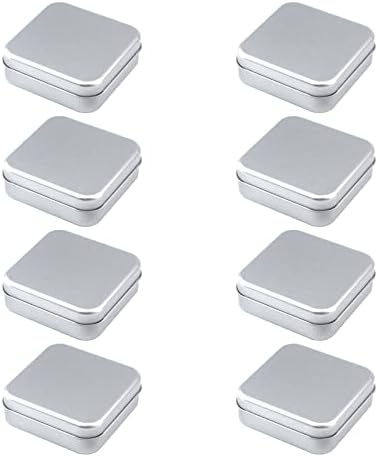 Tighall-8kom - metalna kvadratna prazna kutija za kontejnere sa poklopcem Bulk Mini Organizator za poslastice, poklone, slatkiše i kolačiće|prenosiv / 3.2 x 3.2 x 1.1 in