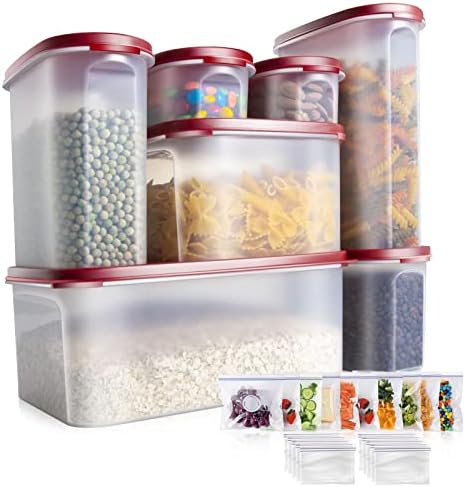 Almcmy posuda za skladištenje hrane, Set od 7 komada hermetičkih plastičnih kanti za skladištenje sa poklopcima,