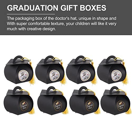 Nuobesty Black Decor Crni dekor 20pcs Diplomski ukrasi, matura bombona BATMY BOX DIY GRAD kutija za diplomiranje