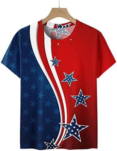 CGGMVCG Womens 4. jula Košulja kratkih rukava Crewneck Star Stripes Ispisane majice Patriotska odjeća