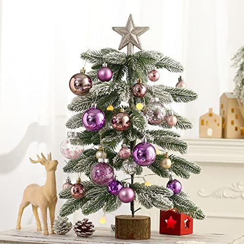 Izvrsni božićni ukrasni pokloni, umjetno božićno stablo pre osvjetljenja malog božićnog drvca s ukrasima