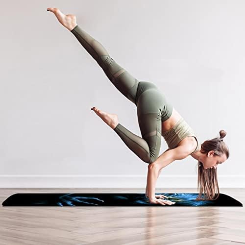 6mm Extra Thick Yoga Mat, čudovište sa plavim krznom Print Eco-Friendly TPE vježbe Mats Pilates Mat sa za jogu, trening, Core Fitness i Kat vježbe, muškarci & žene