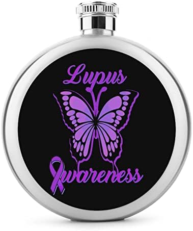 Butterfly Lupus Awareness Ribbon Hip tikvice za alkohol od nehrđajućeg čelika Vinska tikvica