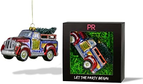 Party Rock | Vintage kamion sa božićno drvo staklo ukras | automobilski & amp; Karijera kolekcija
