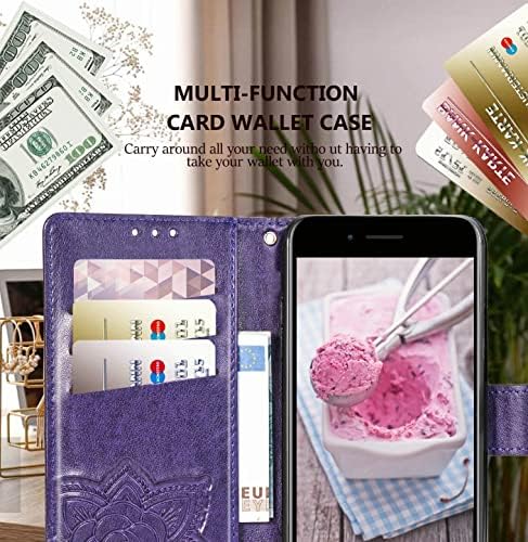 Dizajniran za iPhone 8 Plus/iPhone 7 Plus slučaj,PU kožna torbica za novčanik sa leptir reljefnim