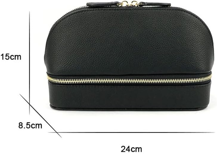 XDKLL Personalizirana kozmetička torba PU kožna ženska torba za šminku sa nakitom Organizator CASE 2 u 1 ženskoj traci