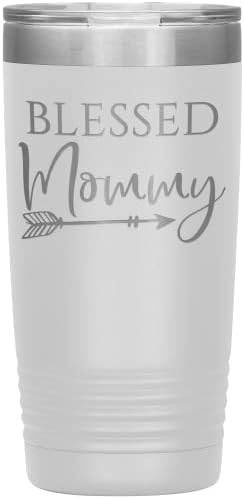 Blažena mama Tumbler - mamin poklon - 20oz izolovana gravirana čaša Za Mamu Od nerđajućeg čelika zelena