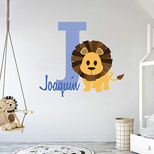 Personalizirano ime Lion - Divlja džungla King Animal - Boy Girl Unisex Baby - Zidni decal Rasadnik za domaću spavaću sobu Djeca