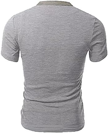 Muška košulja Henley Casual Slim Fit s kratkih rukava Majice Soft V izrez Casual Basic Custom gumb gore