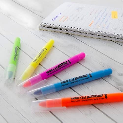 Bazic Highlighter gel olovka, bez krvavog suhog neonske biblijske highlighters, različita boja koja ističu bojanje za školski ured, 1 paket