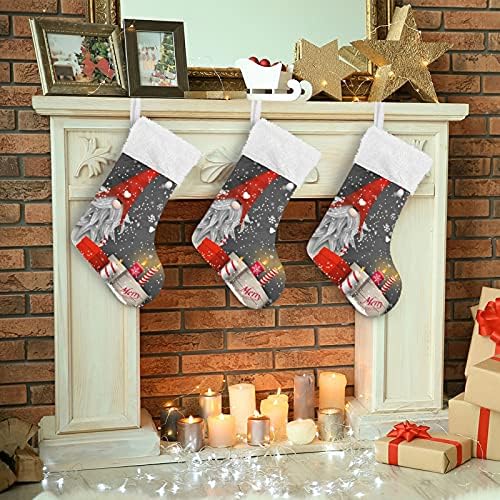 Božićni patuljci Božićne čarape Velike Xmas Čarape za kamin Božićne stabičke šine za obuću čarapa Čarape za porodičnu božićnu dekoraciju