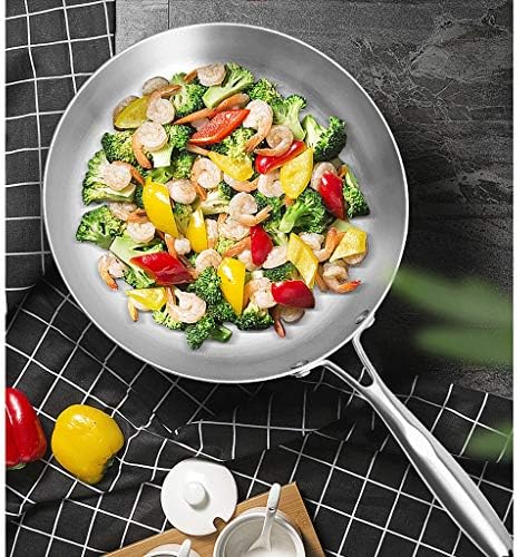 Gydcg Chef-ova klasična tava od nerđajućeg čelika velika indukciona tava protiv grebanja Skellet omlet tiganj