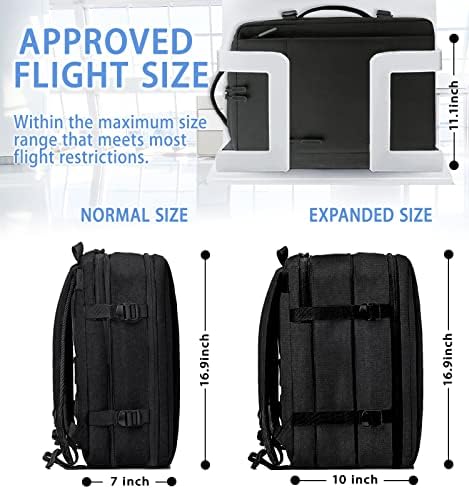 Linksandt ruksak za nošenje 35L veliki putni ruksak za žene i muškarce, vodootporan Crni radni ruksak