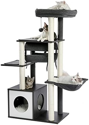 HOUKAI Cat Tree drveni višenamjenski mačji strugač Tower Nest Cat penjački okvir udoban Condos verzija viseće
