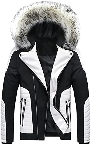 Sinzelimin Muške jakne zimski modni patchwork FAUX kože zadebljani kaputi odvojivi pamučni pamučni