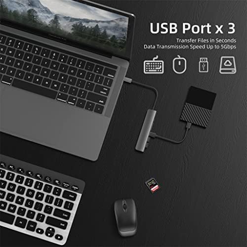 ZSEDP USB 3.1 Tip-C na Adapter 4K USB C čvorište sa čvorištem 3.0 2.0 TF SD čitač PD za USB C razdjelnik