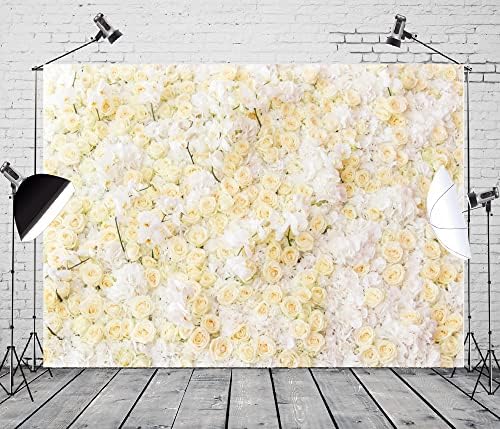 BELECO 10x8ft tkanina bijela i žuta pozadina cvijeta ruže cvjetna pozadina za zabavu cvijeće pozadina