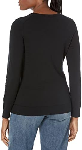 Essentials ženski klasični lagani džemper s dugim rukavima s V izrezom