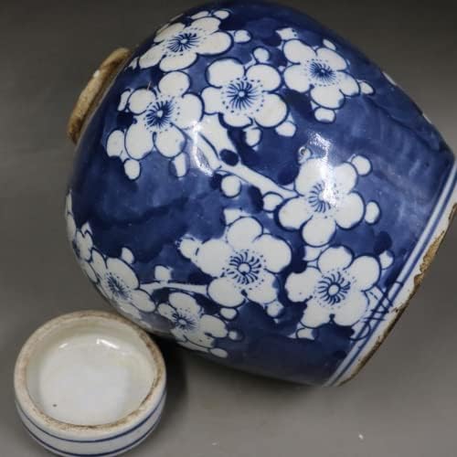 Xialon 9cm qing guangxu plavi bijeli porculan jar ledena šljiva uzorak čaj caddy antikni kućni dekor