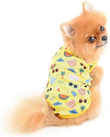 PAIDEFUL ljeto majice za male pse dječaci djevojke mačka prsluk Top ananas štampani meki pamuk T-Shirt Pet Tee štene Chihuahua Yorkie Odjeća Breathable Tank Tops žuta XS
