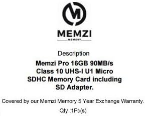 MEMZI PRO 16GB 90MB/s Klasa 10 Micro SDHC memorijska kartica sa SD adapterom za Blu X8 HD, napredni A6/A4/5.2,