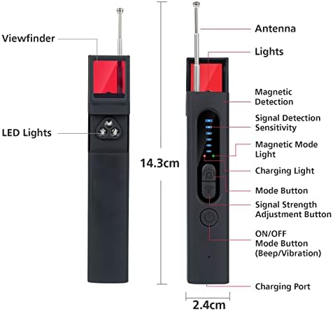 Skriveni detektor špijunskog uređaja: HSC punjivi prijenosni Anti Finder - za GPS TRACKER RF signal