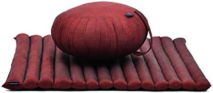 LEEWADEE set jastuka za meditaciju - 1 okrugli Zafu Yoga jastuk i 1 kvadratni Roll-Up Zabuton