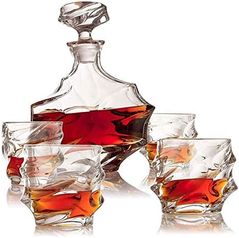 dekanter viskija set dekantera za viski elegantan stakleni dekanter za piće Bourbon za pranje u mašini za sudove Ultra-Clarity Glassware, Kutijaste čaše za viski