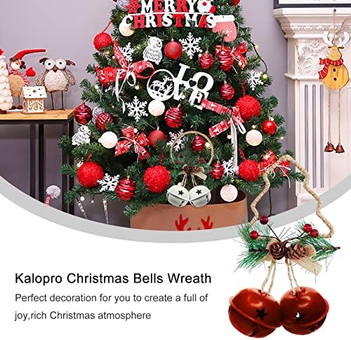 Kalopro božićno zvono vješalica zidna vješalica, bobica Matsuba Pinecones za božićni odmor Rustic