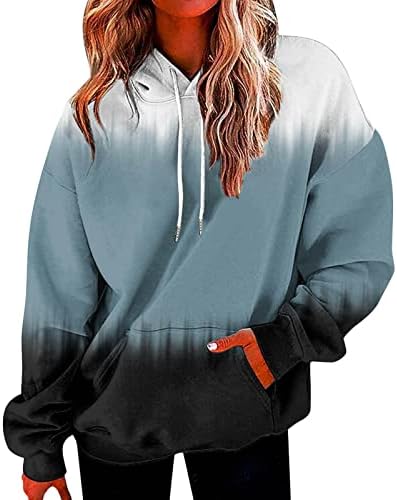 Ženska labava dukserica s kapuljačom s kapuljačom dugih rukava dugim rukavima, runov pulover kapuljača