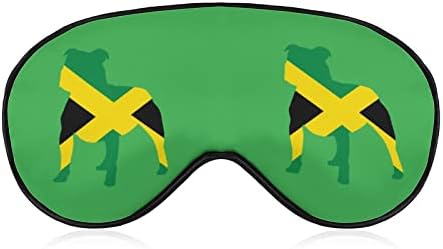 Pitbull Jamaica zastava smiješno spavanje maska ​​za oči meka naklonika za oči sa podesivom