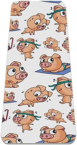 Siebzeh Funny Pig Playing Beach Vocation Premium Thick Yoga Mat Eco Friendly Rubber Health & amp; fitnes non