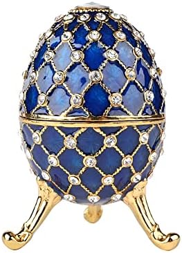 Qifu Vintage Blue Faberge Egm stil emajlirane kutije sa emajlicom šarke, jedinstveni poklon za uređenje
