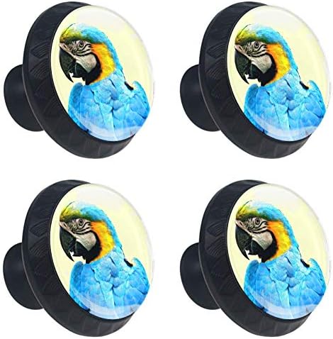 4 kom dugmad za ormariće za papagaje okrugle staklene ručke za ladice povlačenje za kuhinjski namještaj