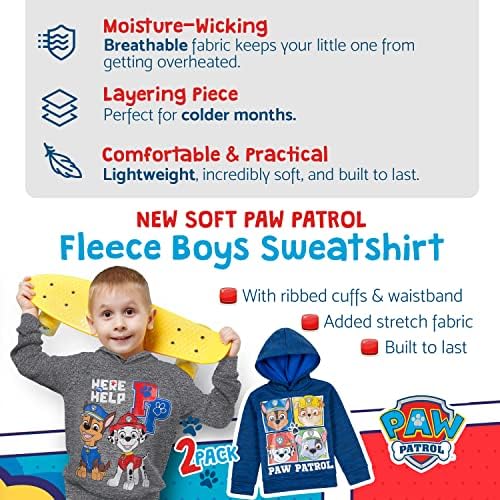 Nickelodeon 2 Pack Paw Patrol SpongeBob i rugrats Soft Fleece Duksevi za dječake, lagane grafičke pulover dukseve