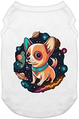Chihuahua Dizajn Rezervoar Za Pse-Crtana Majica Za Pse-Slatka Odjeća Za Pse-Bijela, L