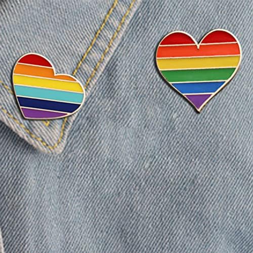 Rainbow broš pins Pride Sert Heart Flag naljepnice, 6 komada LGBT Pride Gay Rainbow za ruksaka Odjeća