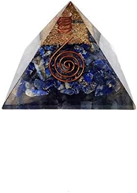 Pozdrav Babu Lazuli orgone piramide sa kristalnom tačkom i bakrenom spiralom za čakra balansiranje