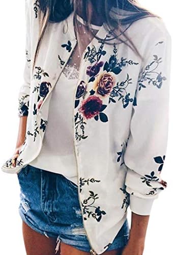 iyyvv ženska modna cvjetna tiskana jakna sa zatvaračem čifon bomber odjeća Trendi kaput